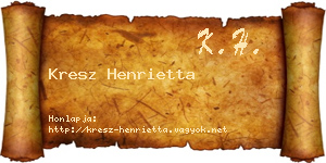 Kresz Henrietta névjegykártya
